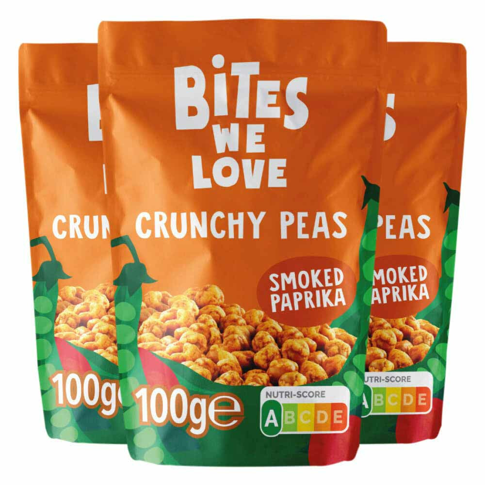 3x BitesWeLove Crunchy Peas Smoked Paprika 100 gr