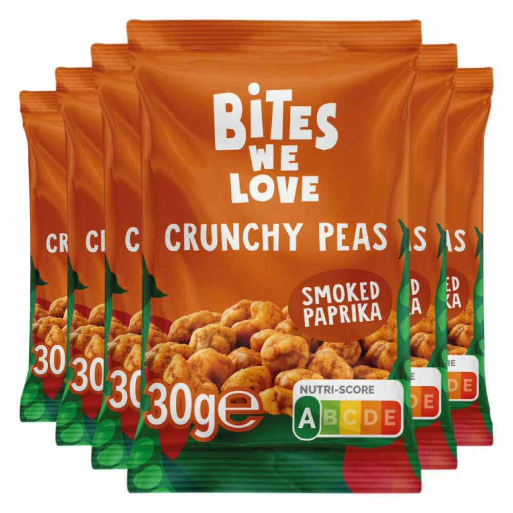 6x BitesWeLove Crunchy Peas Smoked Paprika 30 gr