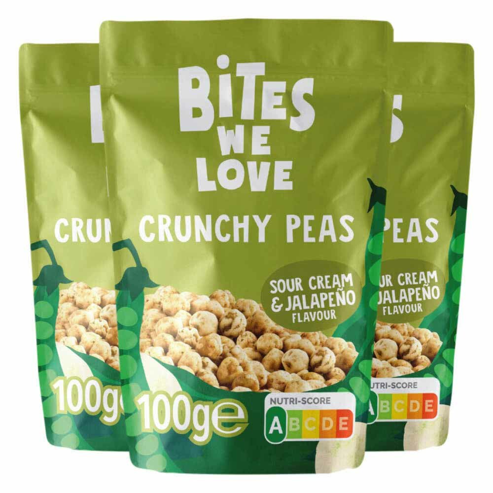 3x BitesWeLove Crunchy Peas Sour Cream&Jalapeño 100 gr
