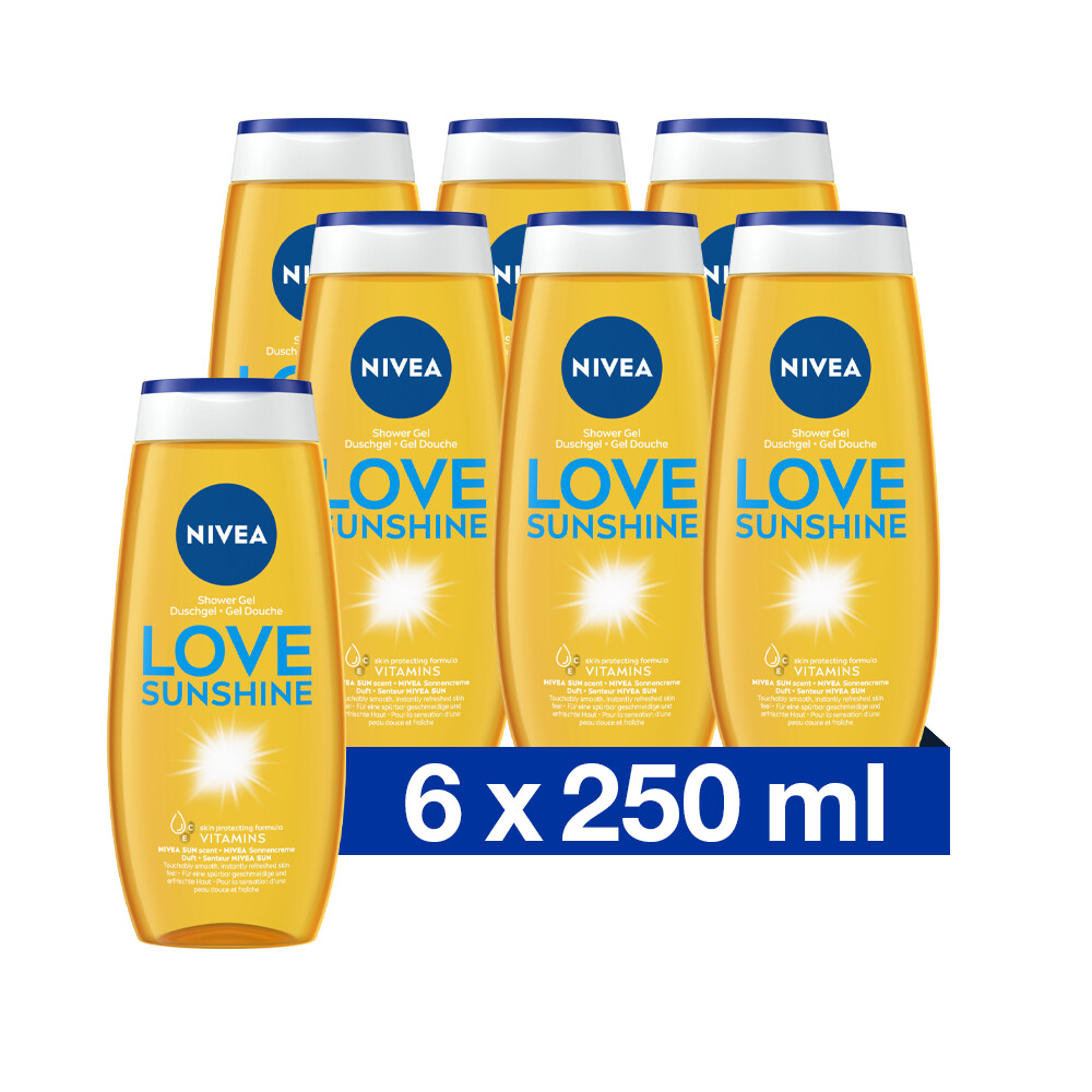 6x Nivea Verzorgende douchegel LOVE Sunshine 250 ml