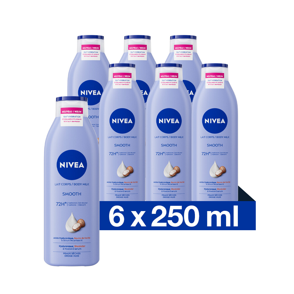 6x Nivea Zijdezachte Body Milk 250 ml