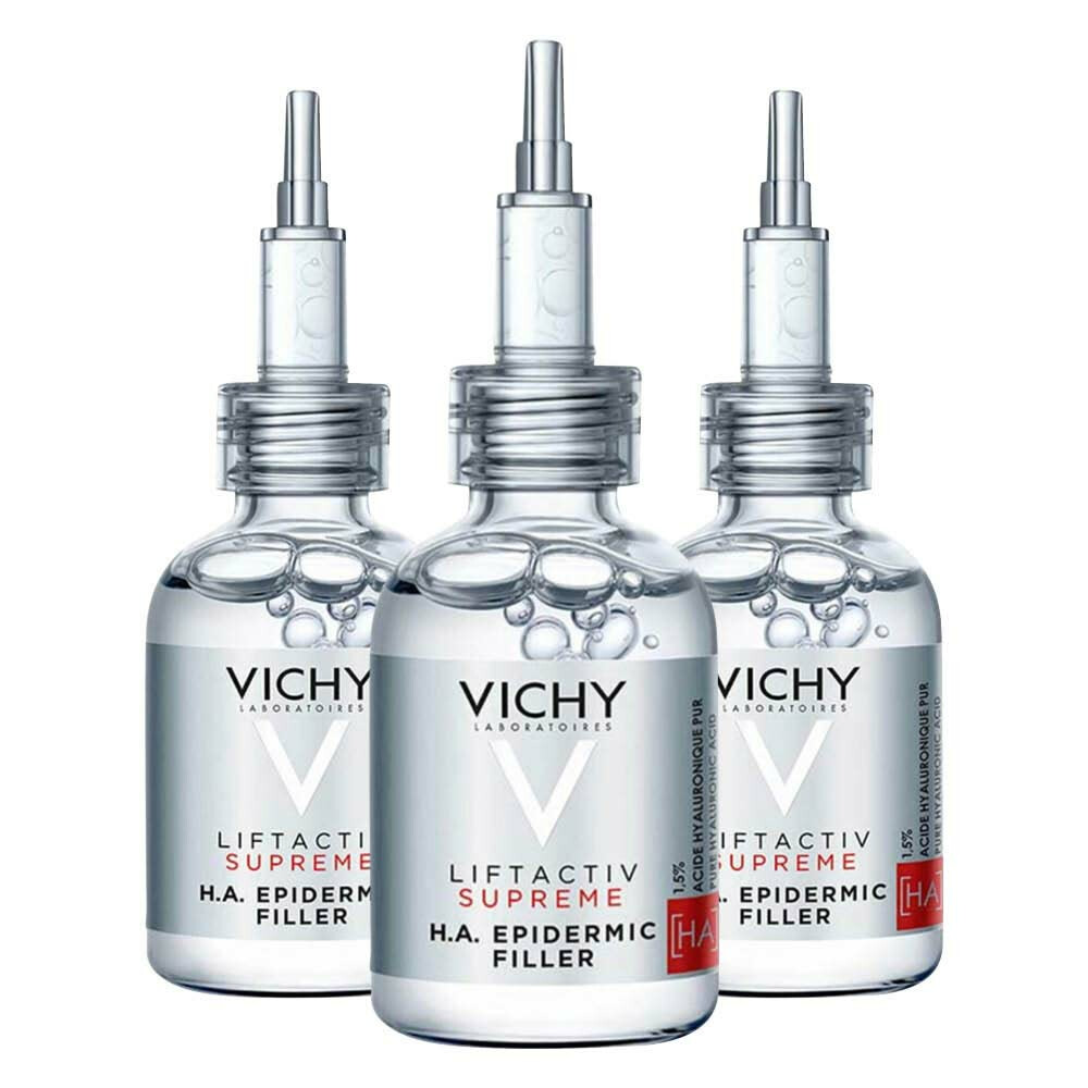 3x Vichy LiftActiv Supreme H.A. Epidermic Filler Serum 30 ml