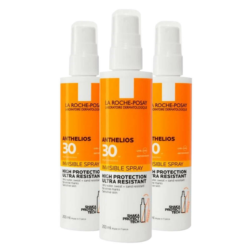 3x La Roche Posay Anthelios Onzichtbare Spray SPF 30 200 ml