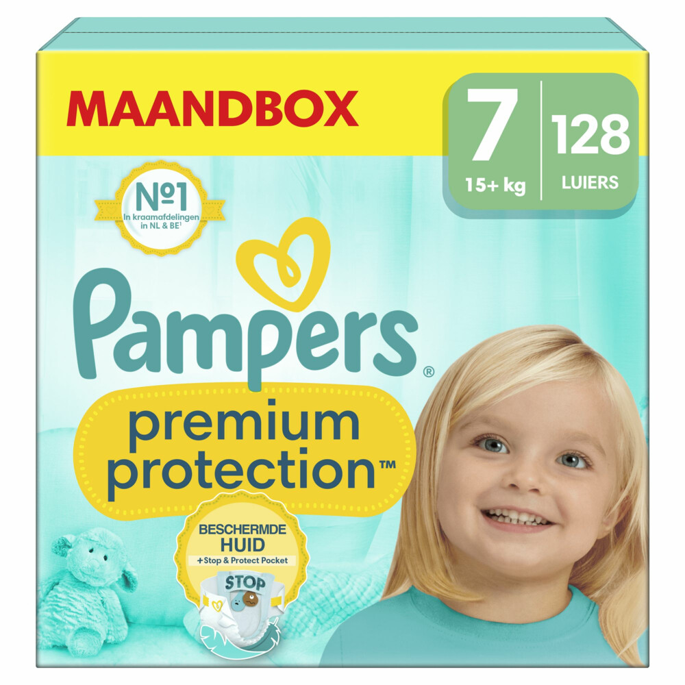 Pampers Premium Protection Luiers Maat 7 (15+ kg) 128 stuks