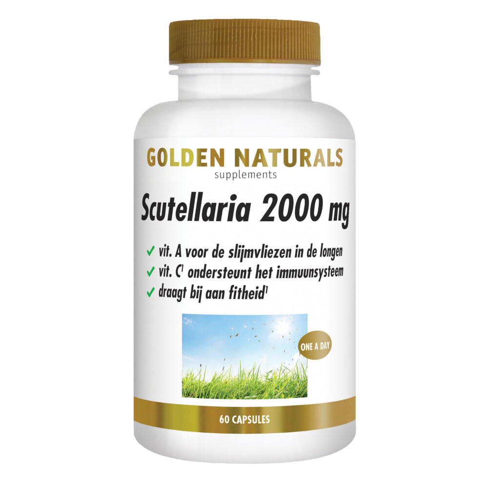 Gratis Verzending: 2x Golden Naturals Scutellaria 2000mg 60 vegacapsules
