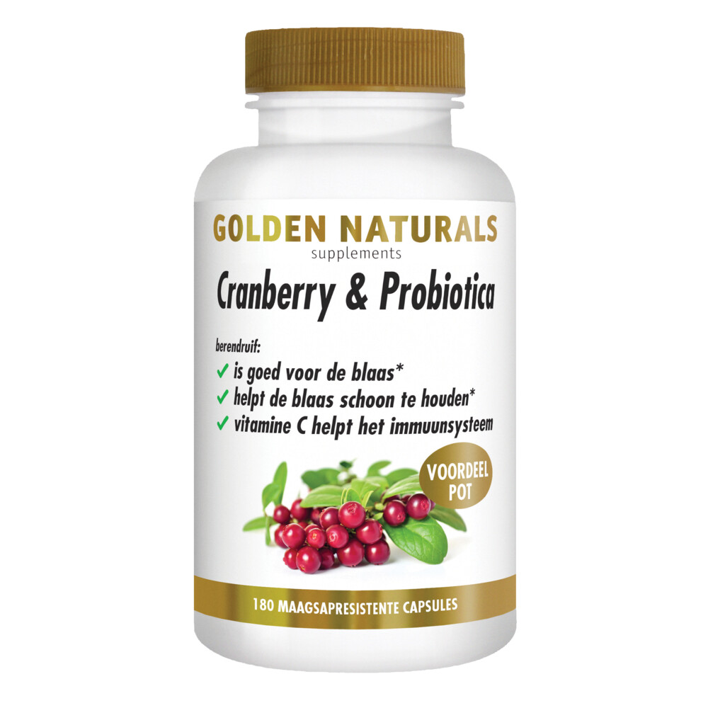 Golden Naturals Cranberry&Probiotica Maagsapresistent 180 vegacapsules