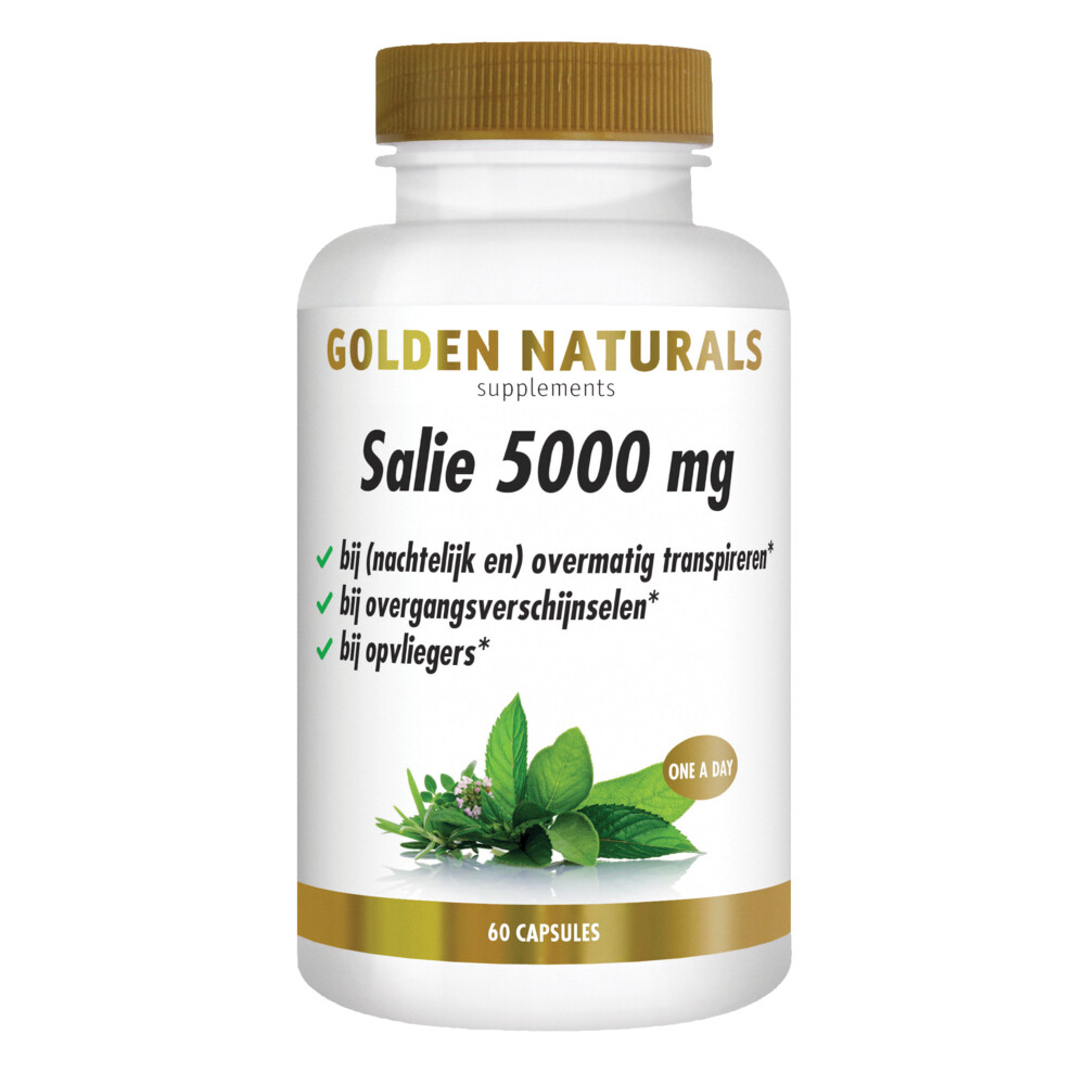 Gratis Verzending: 2x Golden Naturals Salie 5000mg 60 vegacapsules