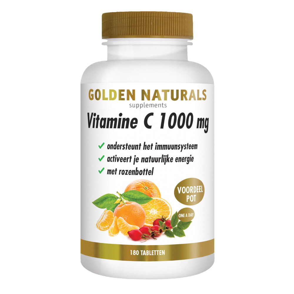 Golden Naturals Vitamine C 1000 + rozenbottel 180tb