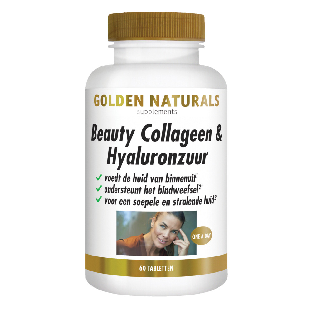 Gratis Verzending: 2x Golden Naturals Collageen&Hyaluronzuur 60 tabletten