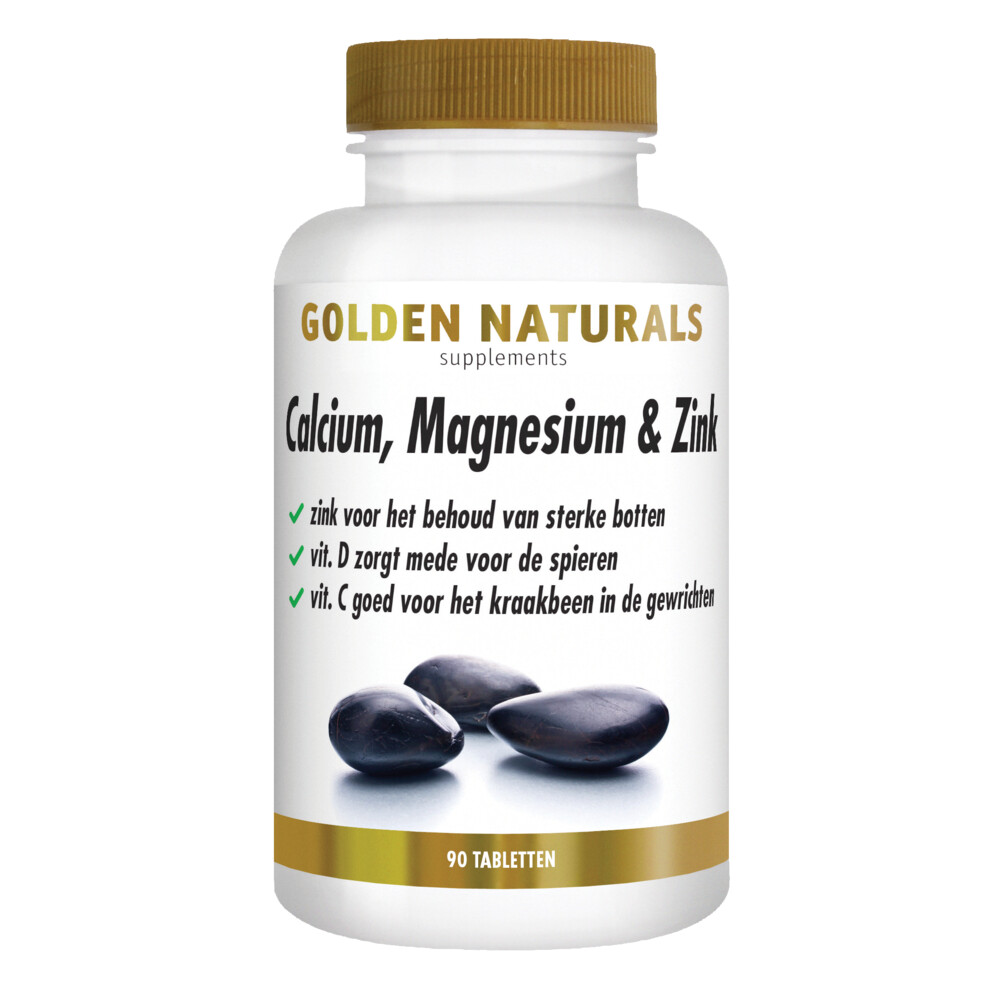 Gratis Verzending: 2x Golden Naturals Calcium, Magnesium&Zink Vegan 90 tabletten