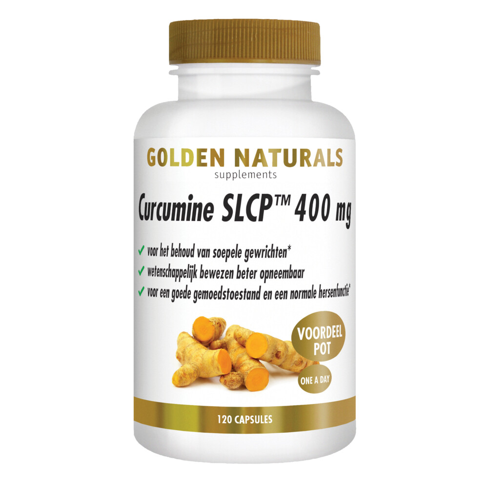 Gratis Verzending: 2x Golden Naturals Curcumine SLCP 400mg 120 vegacapsules