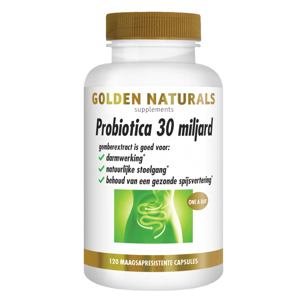 Gratis Verzending: Golden Naturals Probiotica 30 Miljard Maagsapresistent 120 vegacapsules
