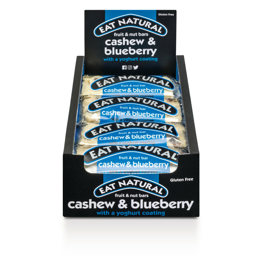 12x Eat natural Fruit&Noten Bar Yoghurtlaagje Cashew&Blueberry 12 x 45 gr