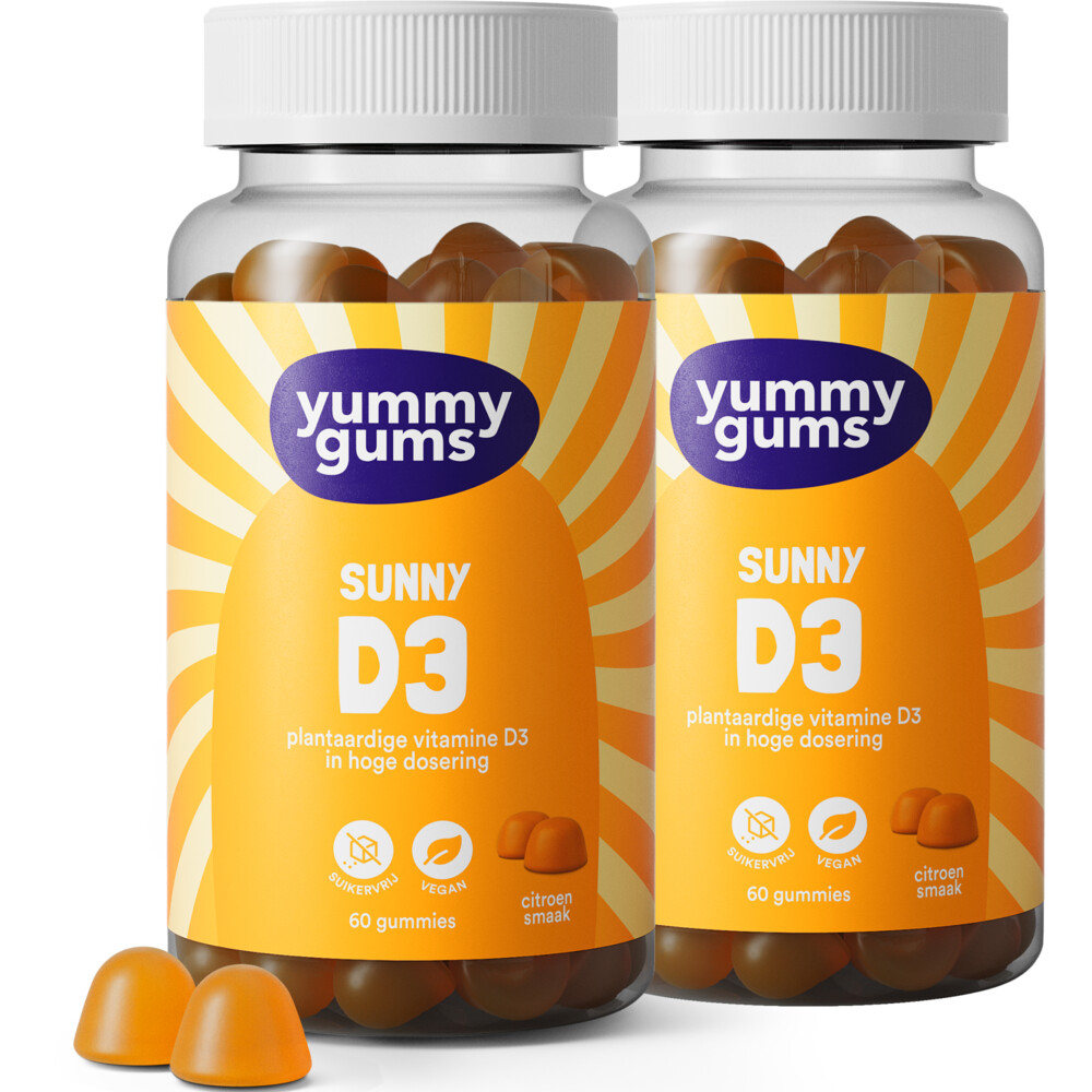 Gratis Verzending: 2x Yummygums Sunny D3 60 gummies