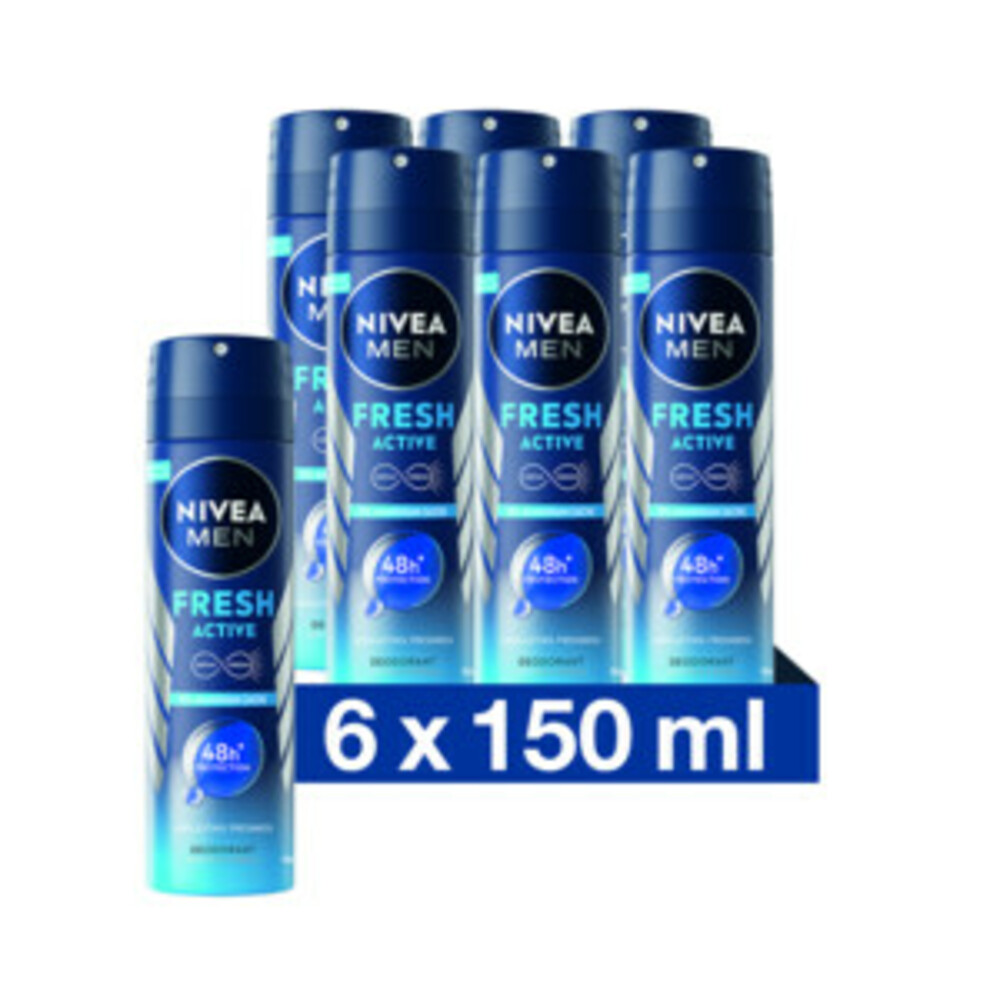 6x Nivea Men Deodorant Spray Fresh Active 150 ml