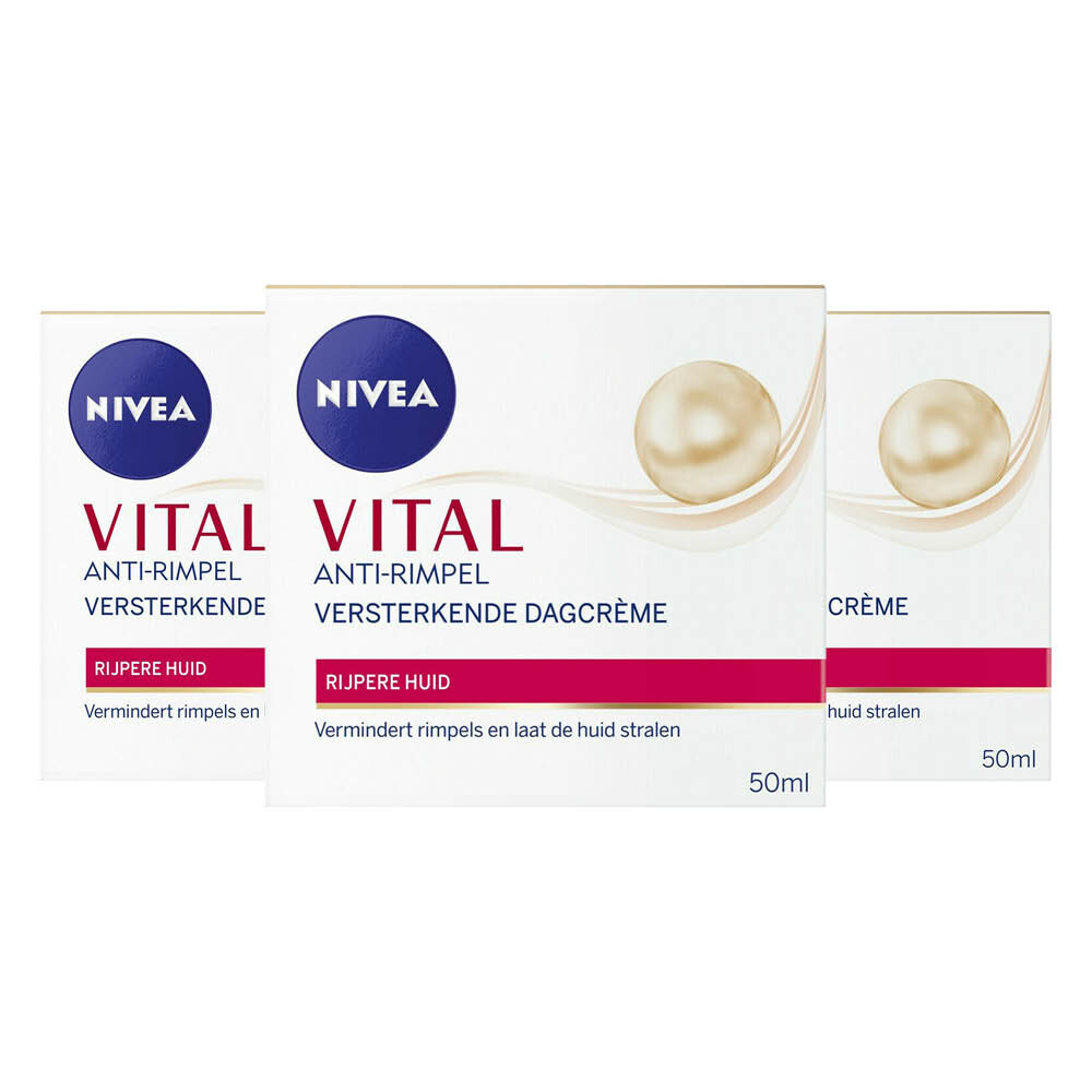 3x NIVEA Vital Dagcrème Anti-Rimpel Versterkend 50 ml