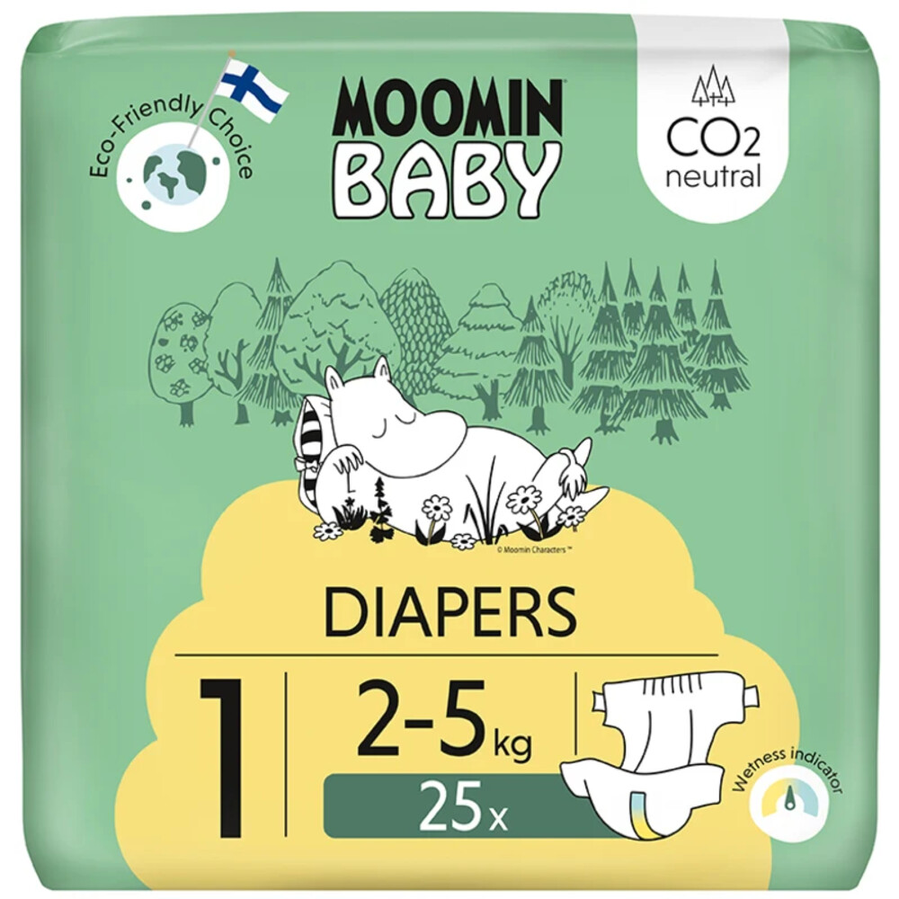 Moomin Ecologische Luiers Maat 1 Newborn 25 stuks