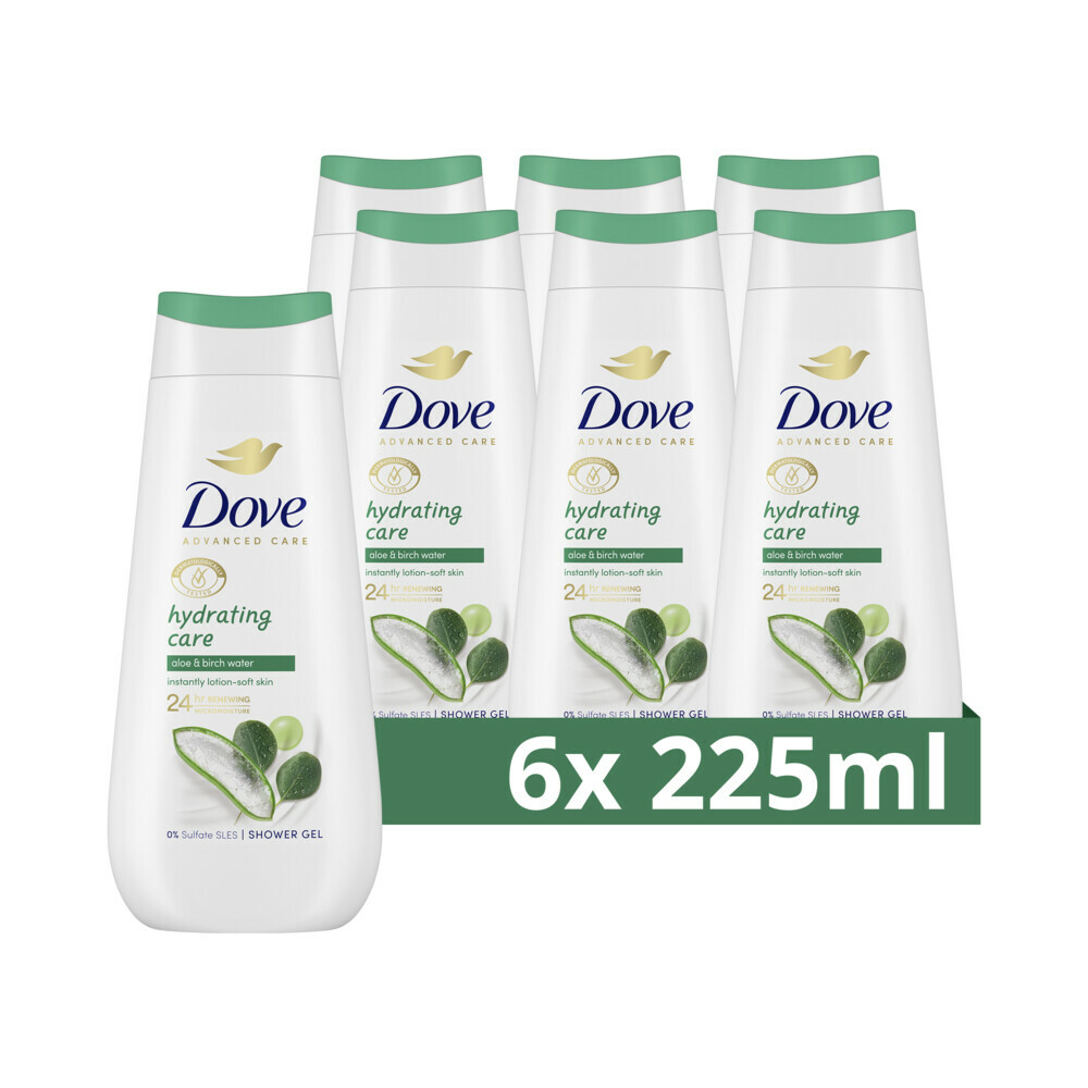 6x Dove Douchecreme Hydrating Care 225 ml