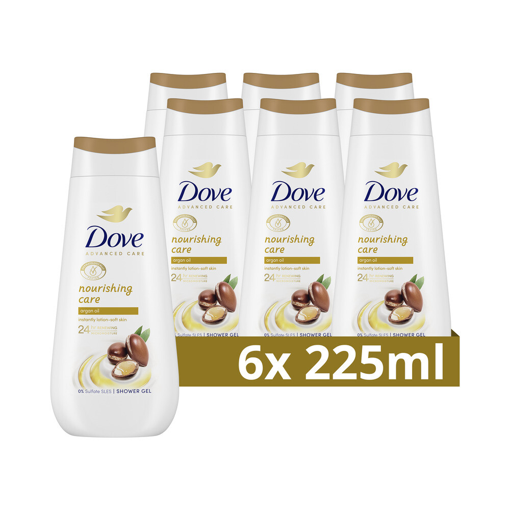 6x Dove Douchecréme Nourishing Care 225 ml