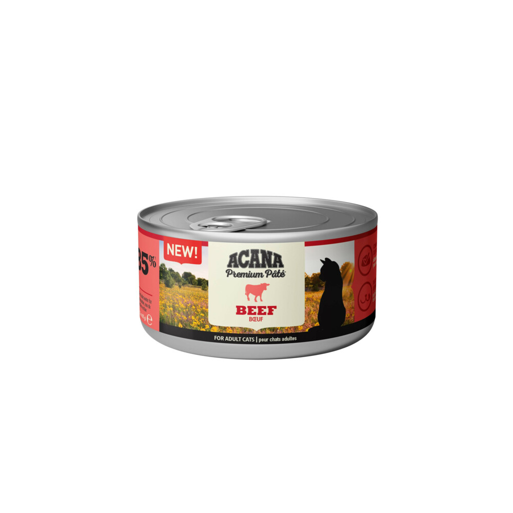 24x Acana Premium Kattenvoer Pâté Beef 85 gr