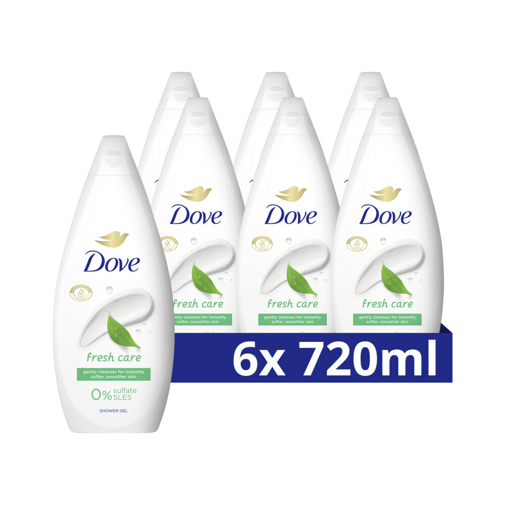 6x Dove Douchecreme Fresh Care 720 ml