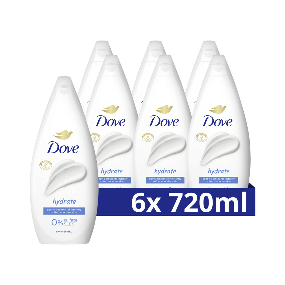6x Dove Douchecrème Hydrate 720 ml