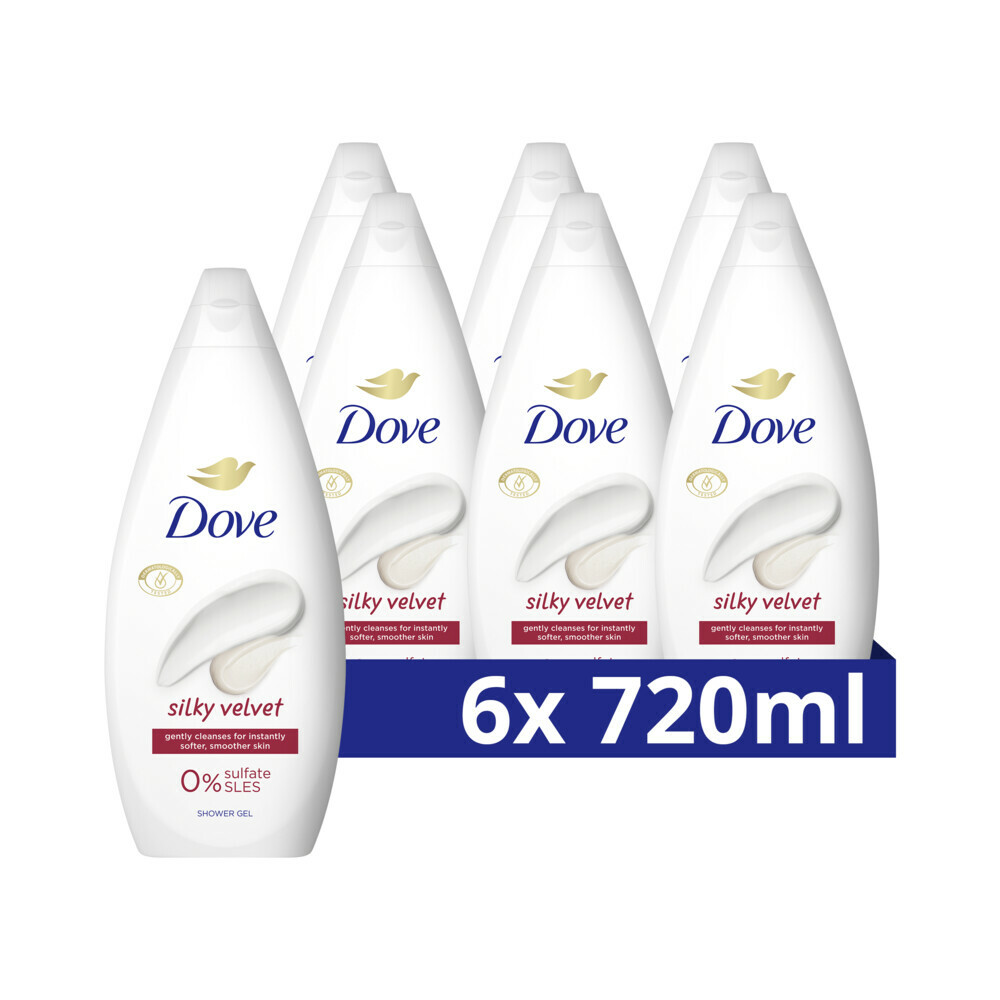 6x Dove Douchecreme Silky Velvet 720 ml