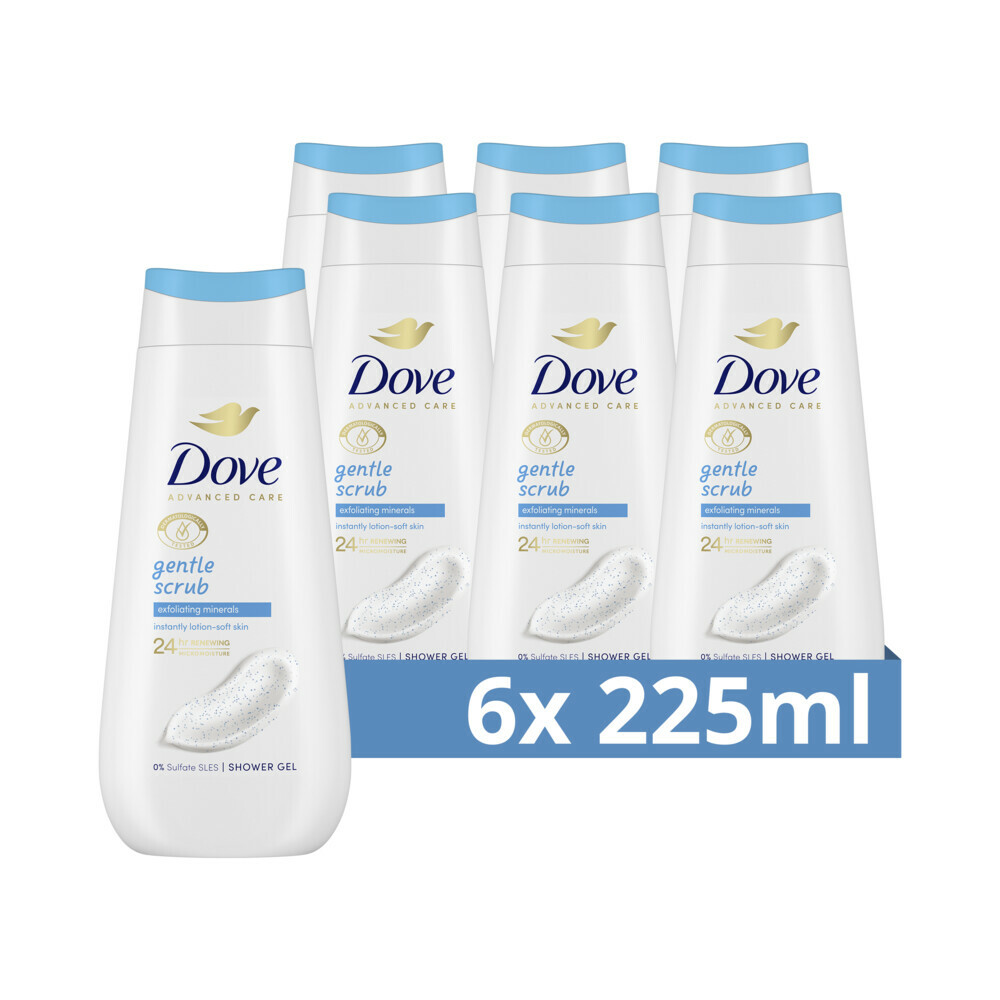 6x Dove Douchecreme Gentle Scrub 225 ml