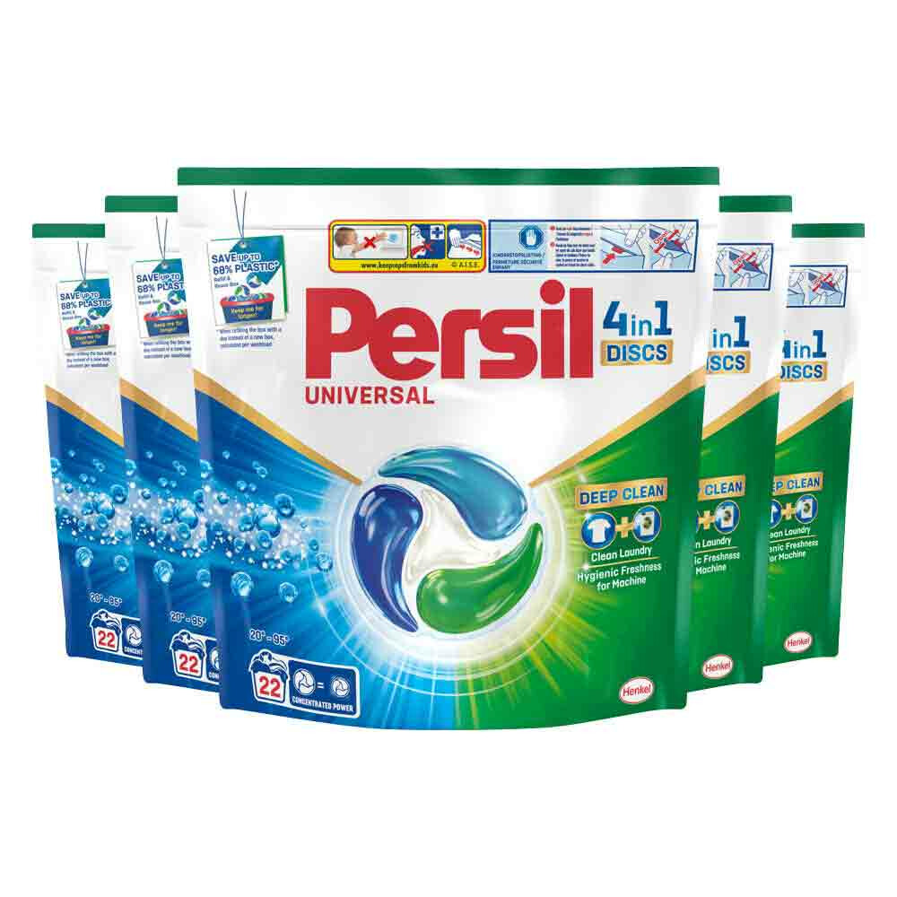 5x Persil Wasmiddelcapsules Discs Universal 22 stuks