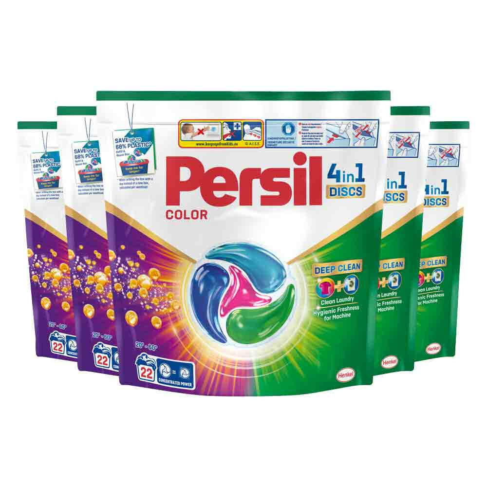 5x Persil Wasmiddelcapsules Discs Gekleurde Was 22 stuks