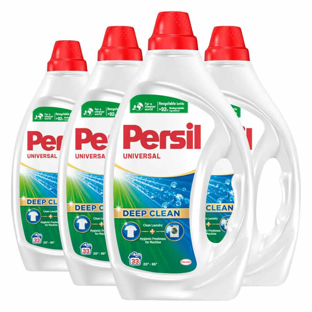 4x Persil Wasmiddel Gel 33 Wasbeurten Universal 1,485 liter