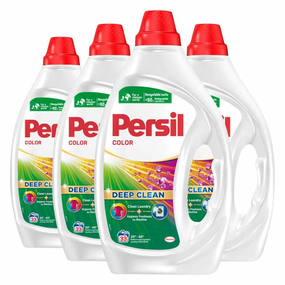 4x Persil Wasmiddel Gel 33 Wasbeurten Gekleurde was 1,485 liter