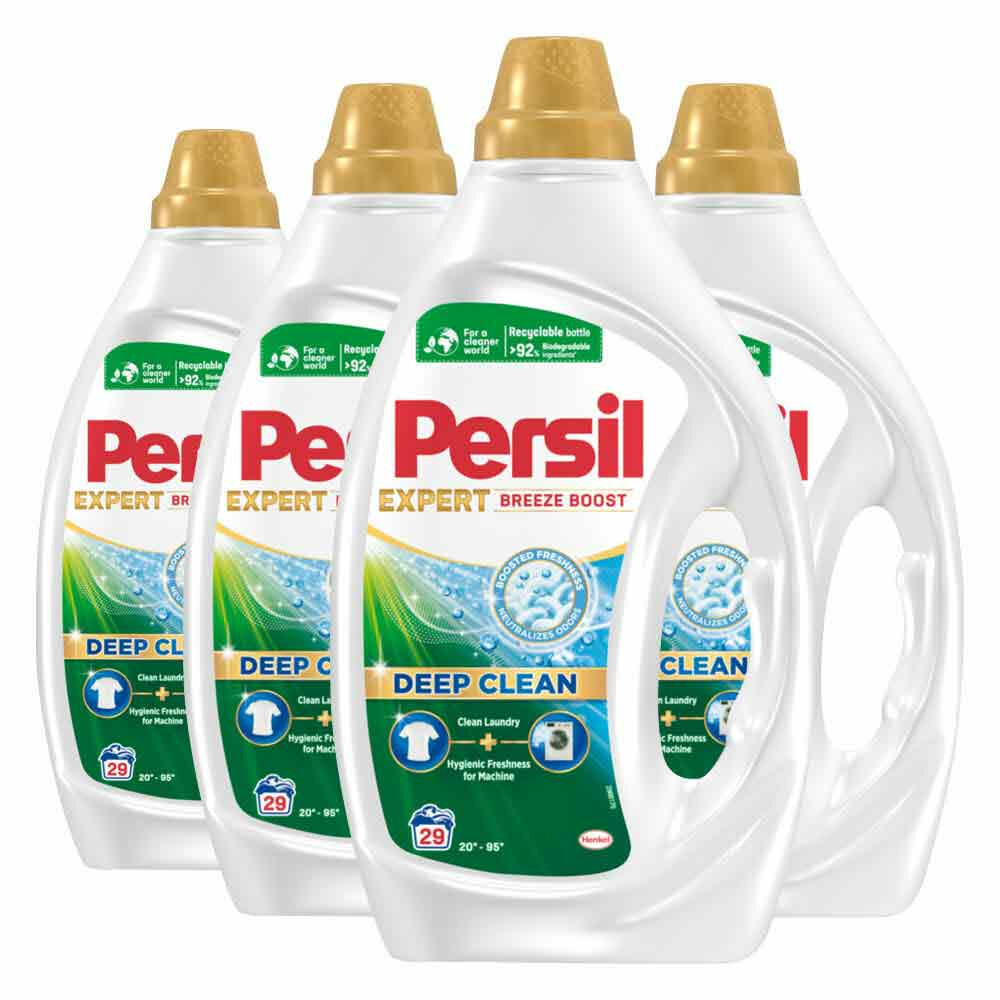 4x Persil Wasmiddel Gel 29 Wasbeurten Breeze Boost 1,305 liter