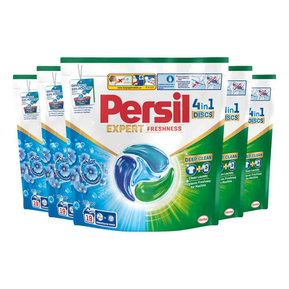 5x Persil Wasmiddelcapsules Freshness by Silan 19 stuks