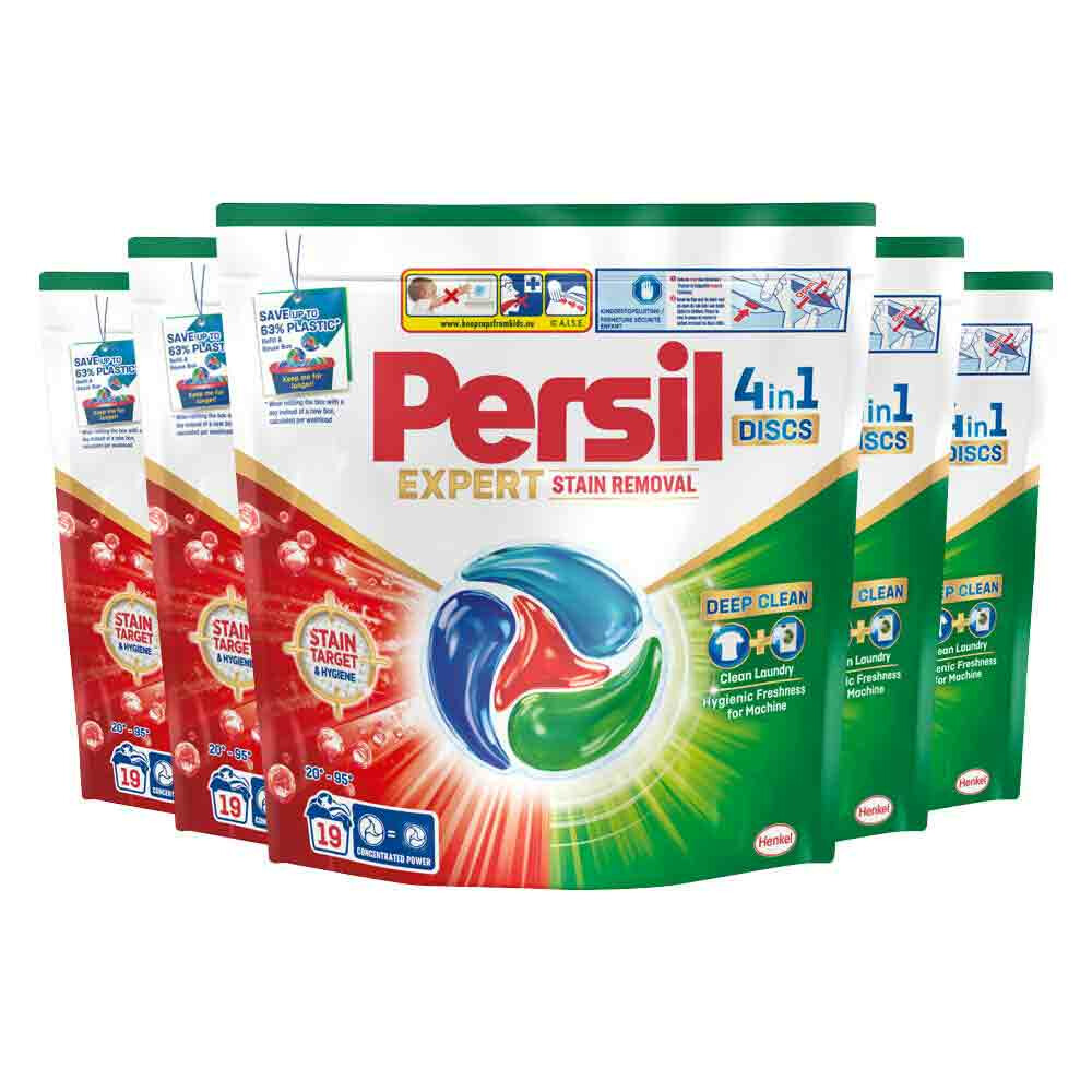 5x Persil Wasmiddelcapsules Discs Stain Removal 19 stuks