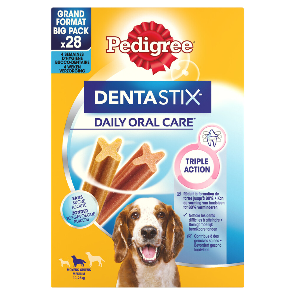 4x Pedigree Dentastix Hondensnacks Medium Multipack 28-pack 720 gr