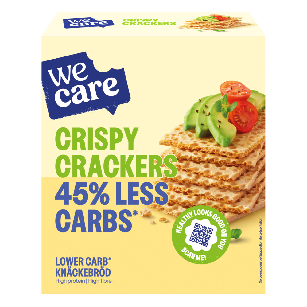 WeCare Lower Carb Crackers Crispy 100 gr