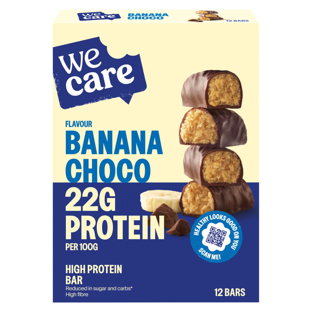 6x WeCare High protein Bars Choco Banana 372 gr