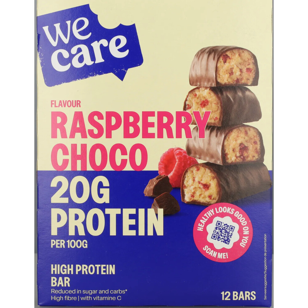 WeCare High protein Bars Choco Raspberry 372 gr | Plein.nl