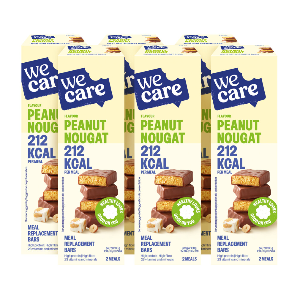 6x WeCare Meal Replacement Bars Peanut Nougat 116 gr