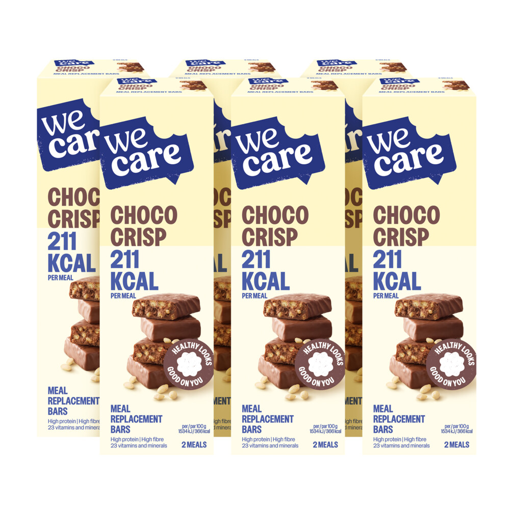 6x WeCare Meal Replacement Bars Choco Crisp 116 gr