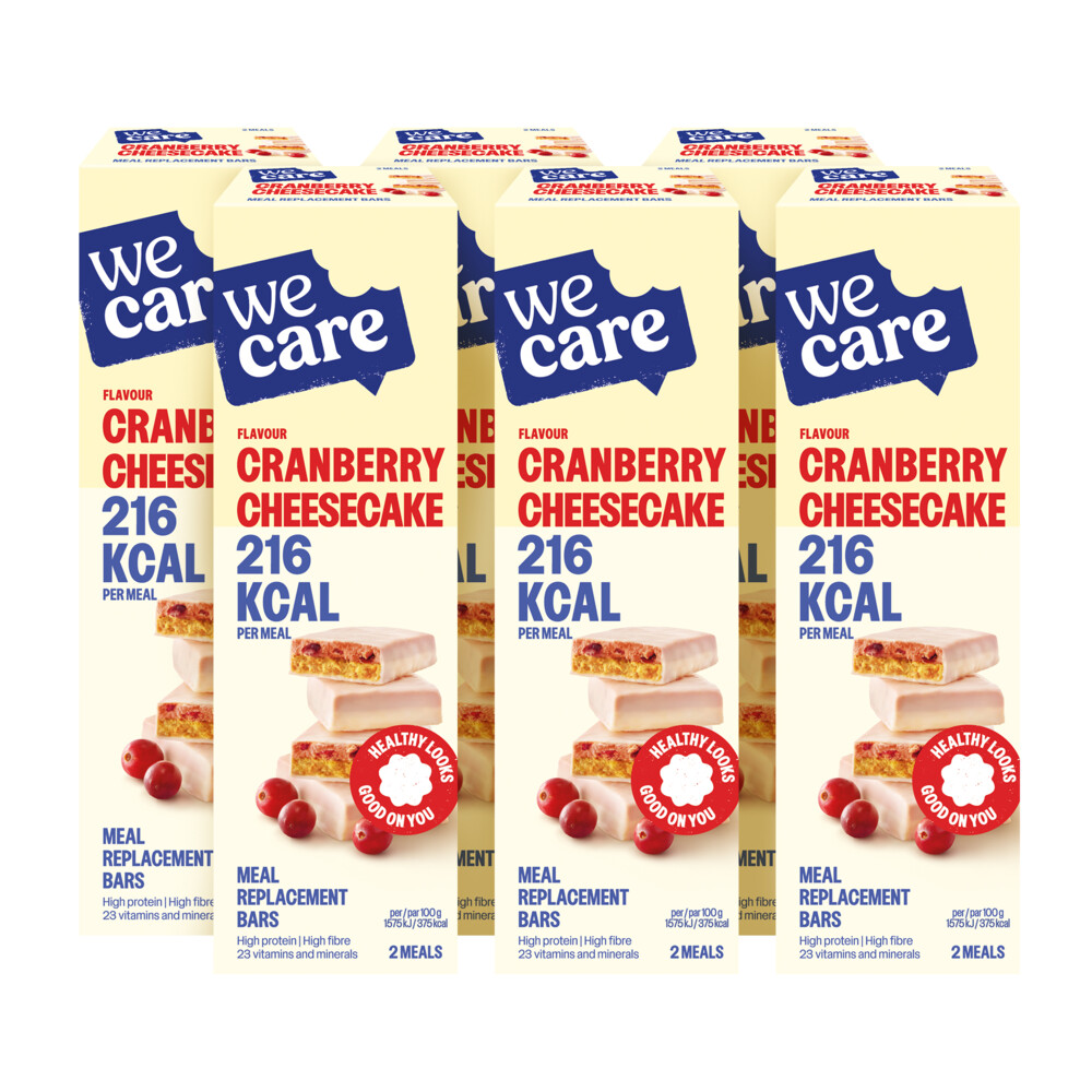 6x WeCare Meal Replacement Bars Cranberry Cheesecake 116 gr