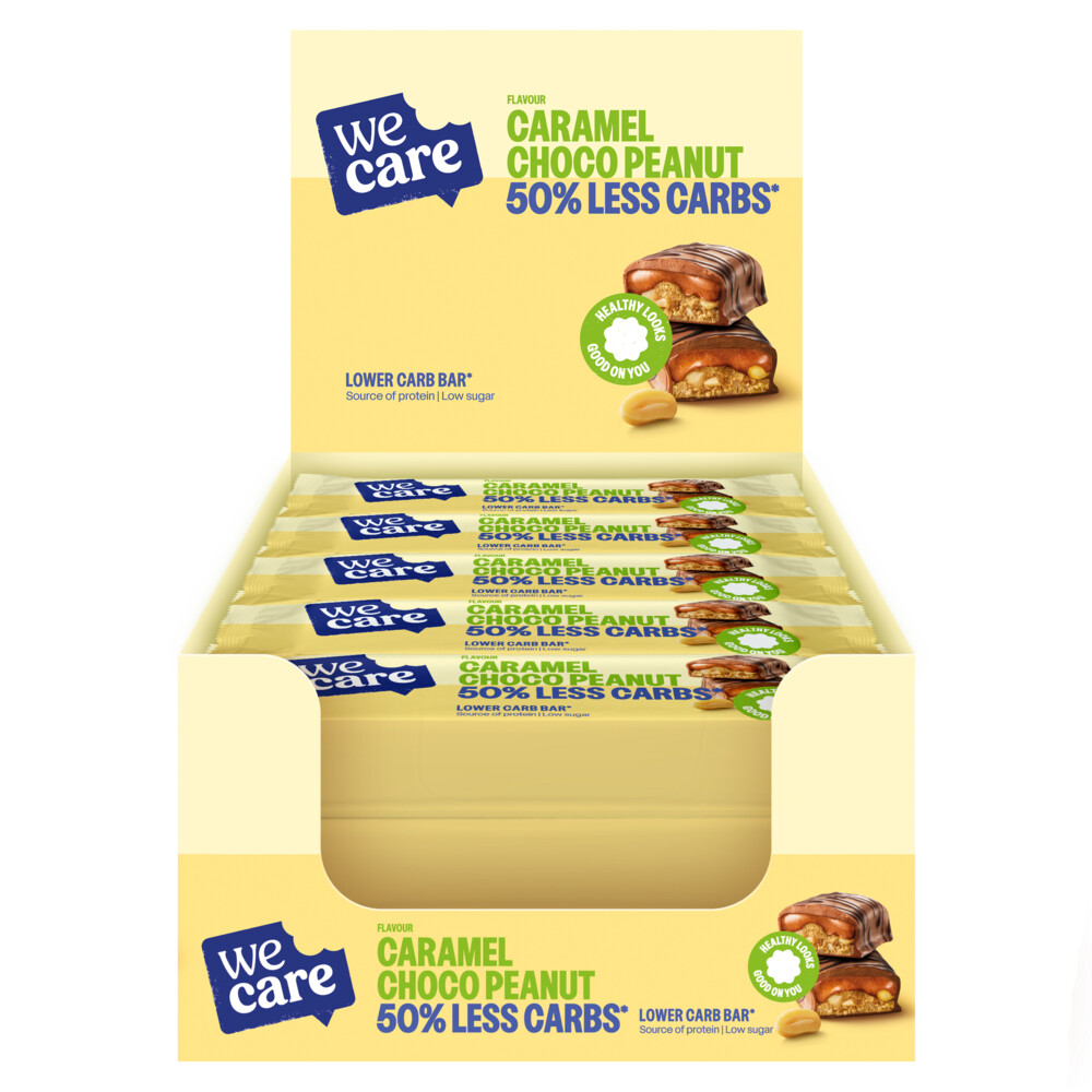 15x WeCare Lower Carb Bar Caramel Choco Peanut 35 gr