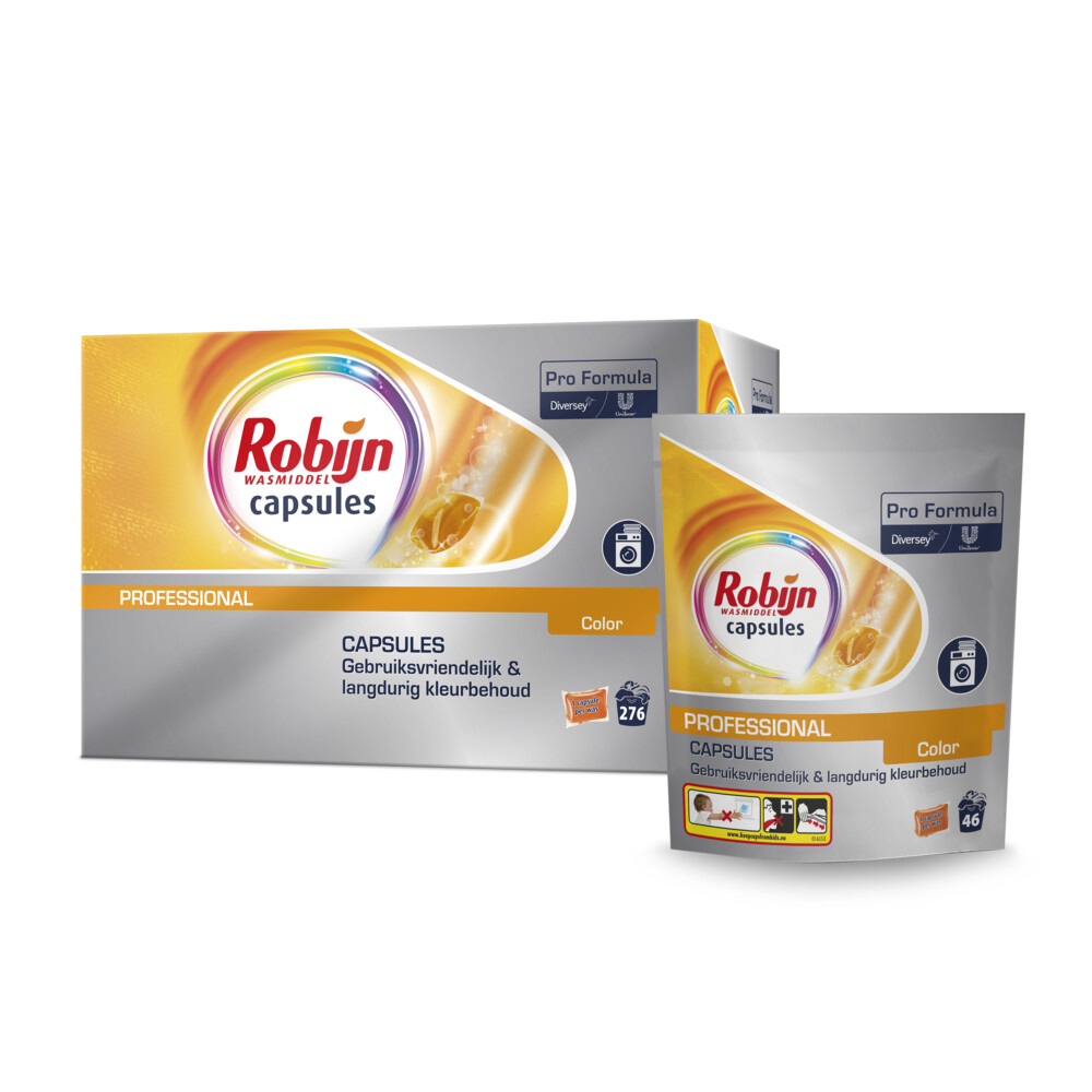 6x Robijn Professional Wasmiddel Capsules Color 46 capsules