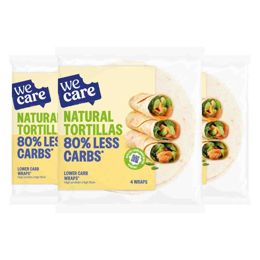 3x WeCare Lower Carb Tortillas Naturel 160 gr