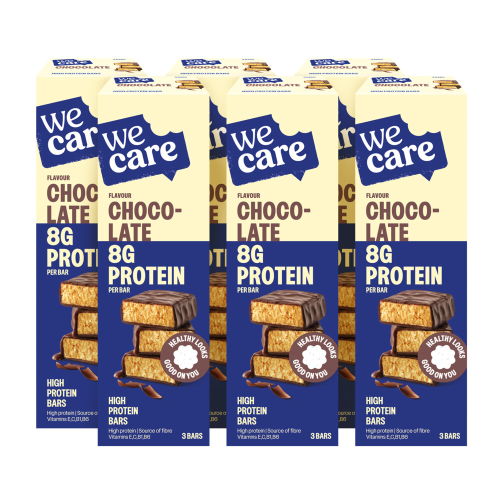 6x WeCare High protein Bars Chocolate 81 gr