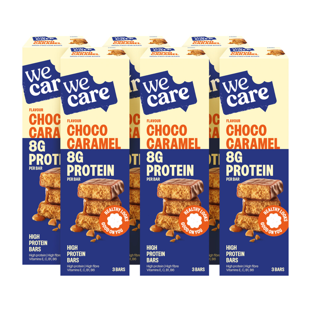 6x WeCare High protein Bars Choco Caramel 81 gr