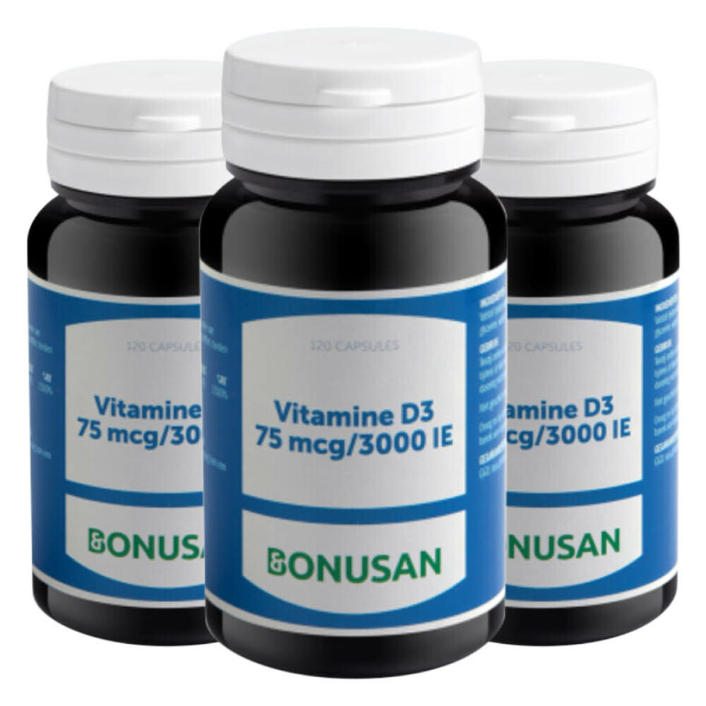 3x Bonusan Vitamine D3 75mcg/3000ie 120 softgels