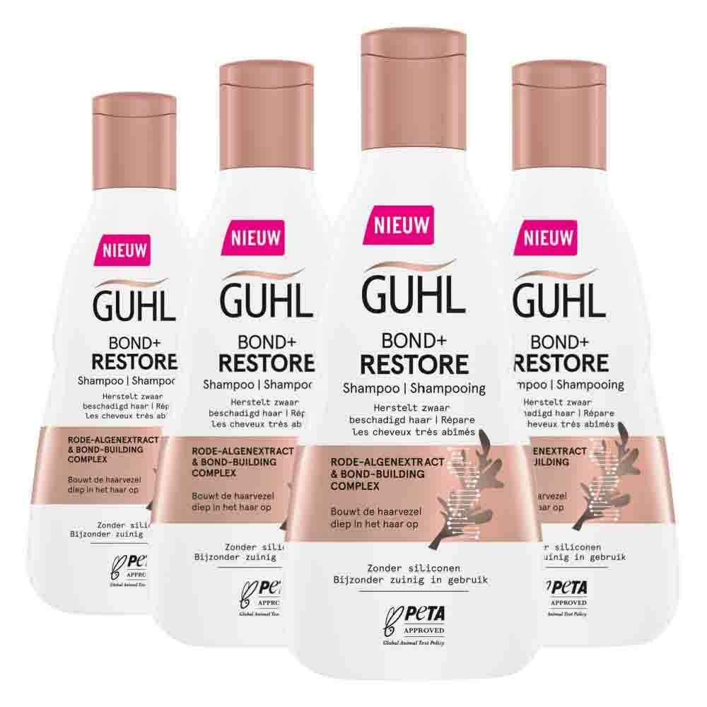 4x Guhl Shampoo Bond+ Restore 250 ml
