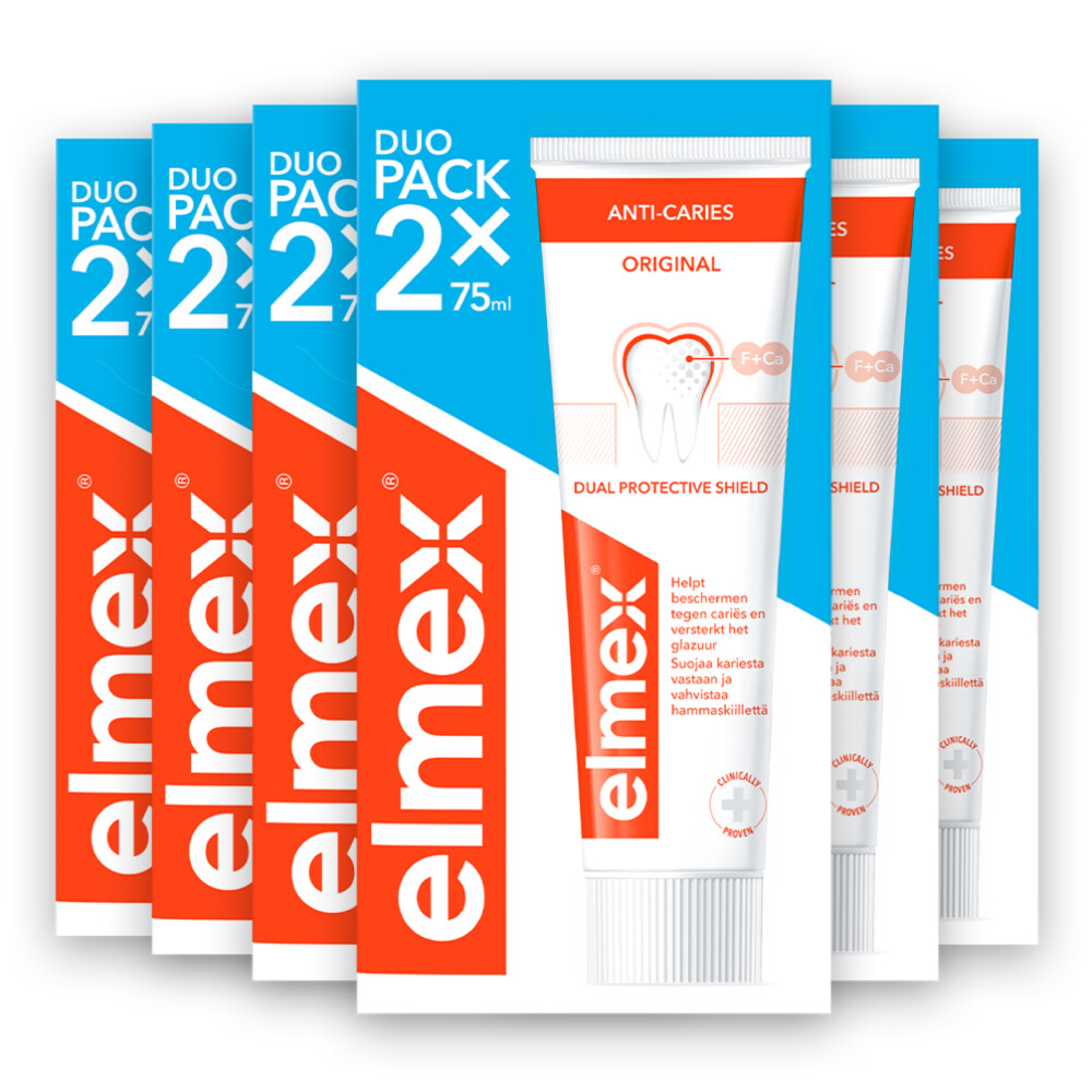 6x Elmex Tandpasta Anti-Cariës Duopack 2x 75 ml